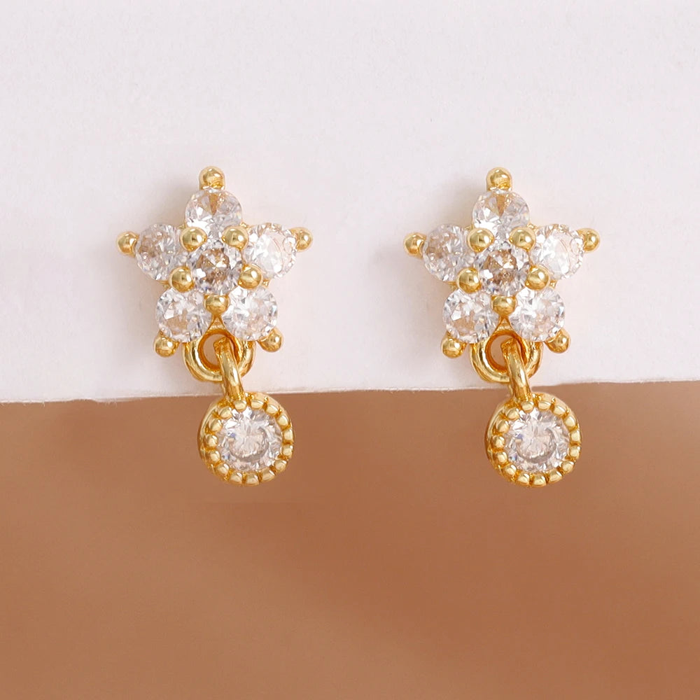 New Arrival Double Chains Long Tassel Drop Earrings For Women Korean Stainless Steel Zircon Hanging Earring Piercing Jewelry