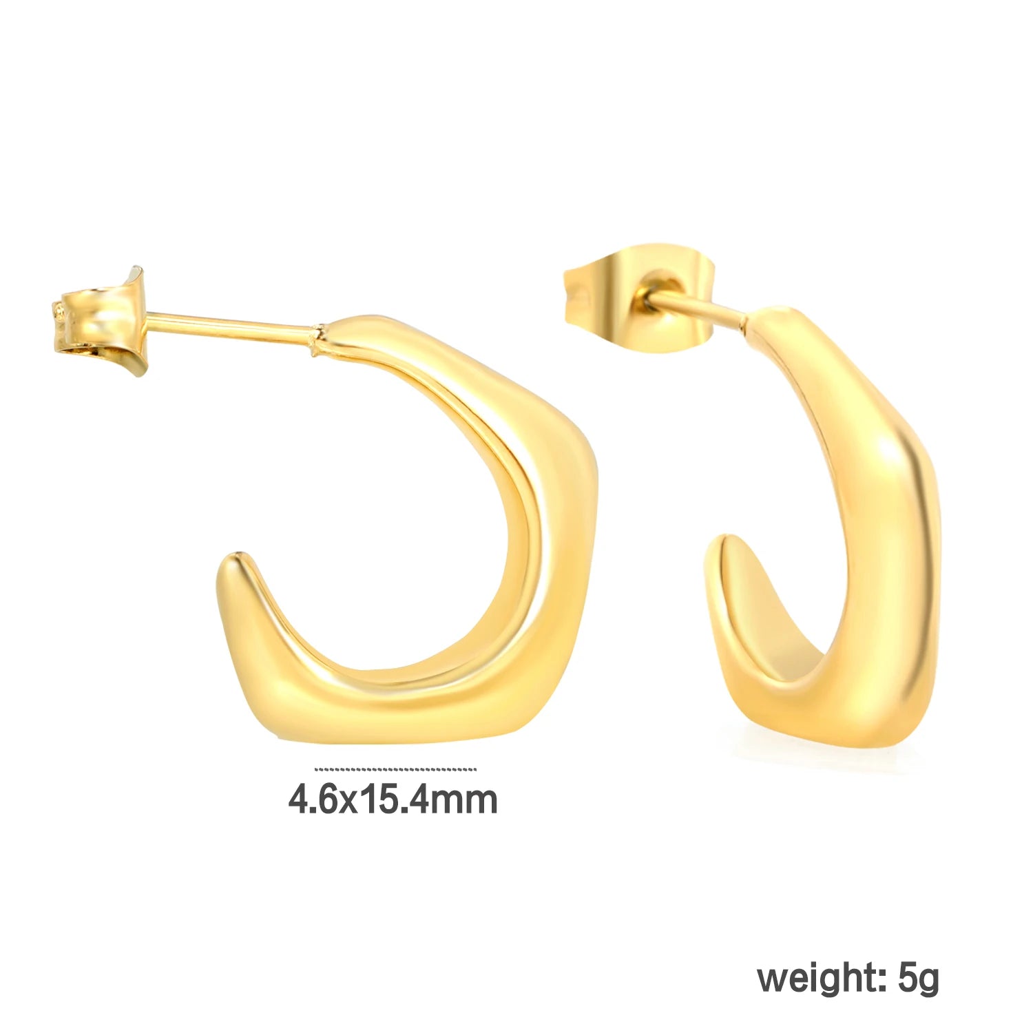 LUXUKISSKIDS Trendy Thick Round Earrings Stainless Steel Hoops for Woman/Girls Statement Huggie серьги Vintage Party Accessories
