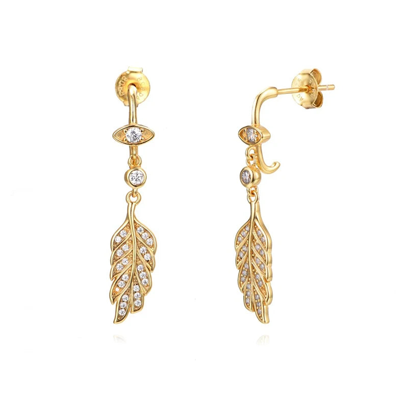 TIANDE Exquisite Zircon Tassel Chain Dangle Earrings for Women Fashion Gold Color Pierced Ear Stud Earrings Jewelry Accessories