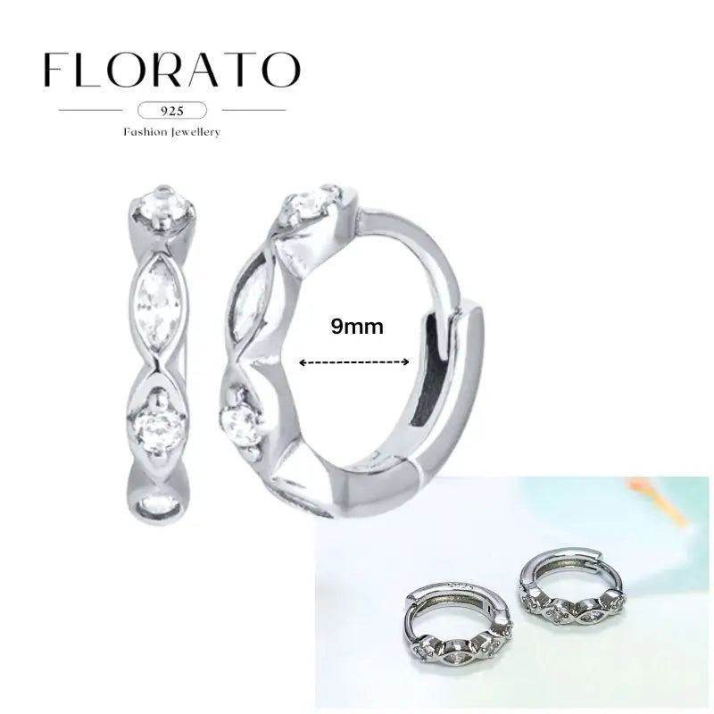 Women Pure Silver Series 925 Sterling Silver Ear Needle Geometric/Butterfly Flowers Pendant hoop Earrings Crystal Zircon Jewelry