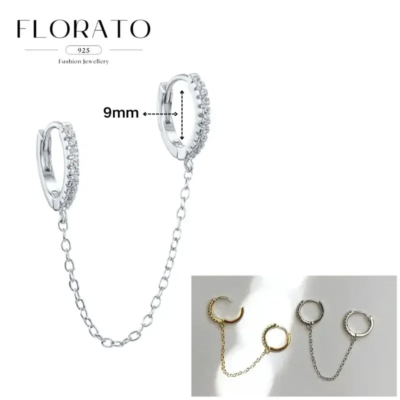 Women Pure Silver Series 925 Sterling Silver Ear Needle Geometric/Butterfly Flowers Pendant hoop Earrings Crystal Zircon Jewelry