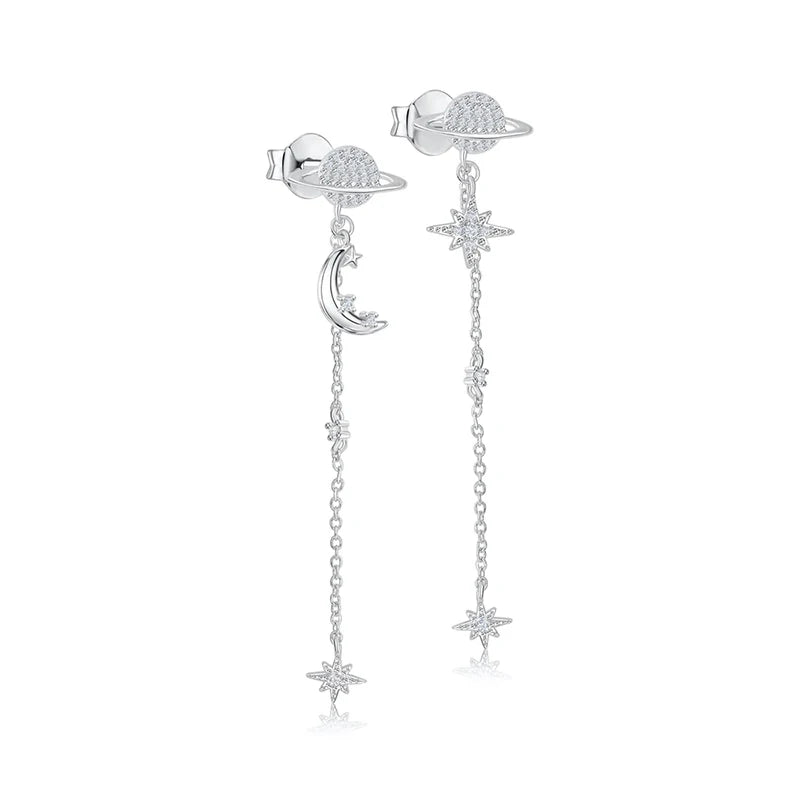 TIANDE Exquisite Zircon Tassel Chain Dangle Earrings for Women Fashion Gold Color Pierced Ear Stud Earrings Jewelry Accessories