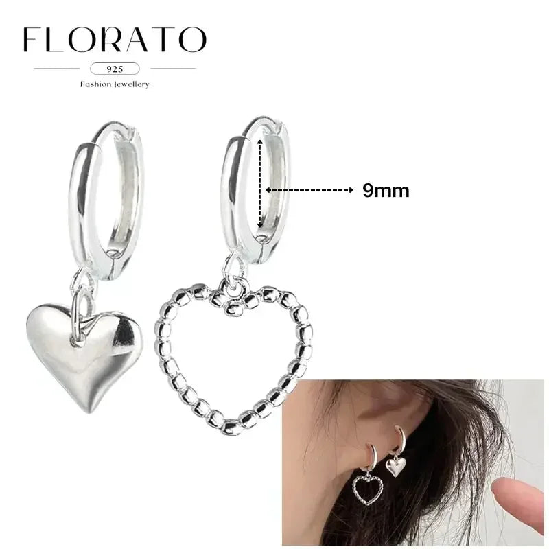 Women Pure Silver Series 925 Sterling Silver Ear Needle Geometric/Butterfly Flowers Pendant hoop Earrings Crystal Zircon Jewelry