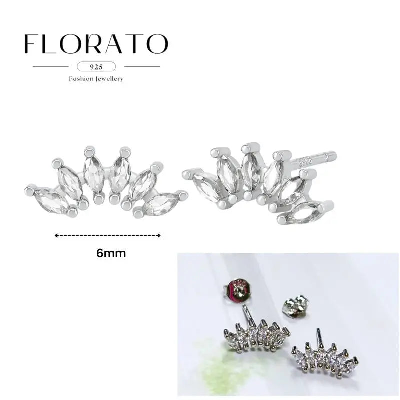 Women Pure Silver Series 925 Sterling Silver Ear Needle Geometric/Butterfly Flowers Pendant hoop Earrings Crystal Zircon Jewelry
