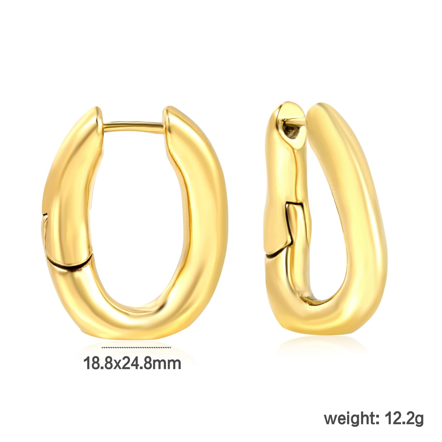 LUXUKISSKIDS Trendy Thick Round Earrings Stainless Steel Hoops for Woman/Girls Statement Huggie серьги Vintage Party Accessories
