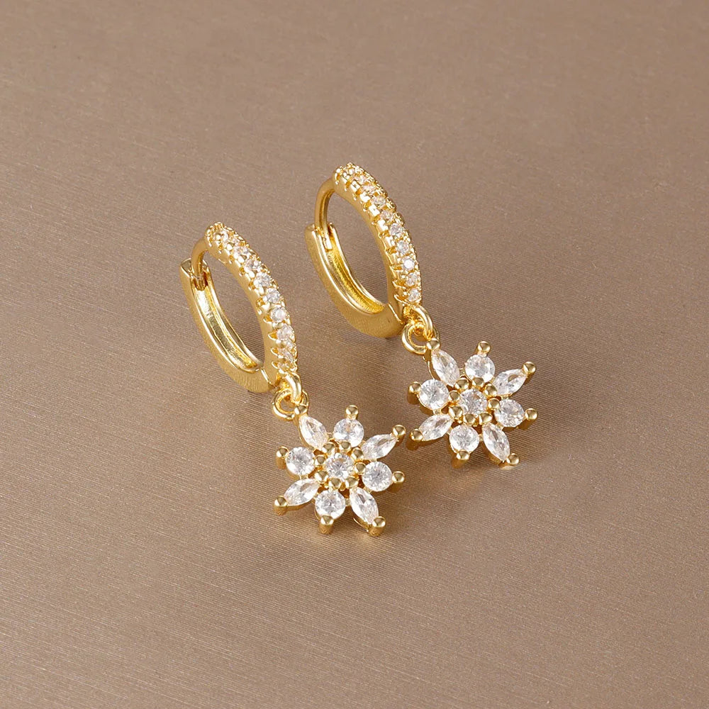 New Arrival Double Chains Long Tassel Drop Earrings For Women Korean Stainless Steel Zircon Hanging Earring Piercing Jewelry