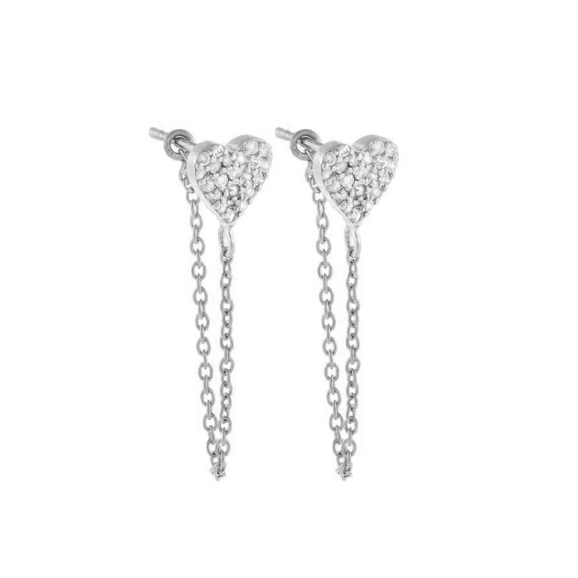 TIANDE Exquisite Zircon Tassel Chain Dangle Earrings for Women Fashion Gold Color Pierced Ear Stud Earrings Jewelry Accessories