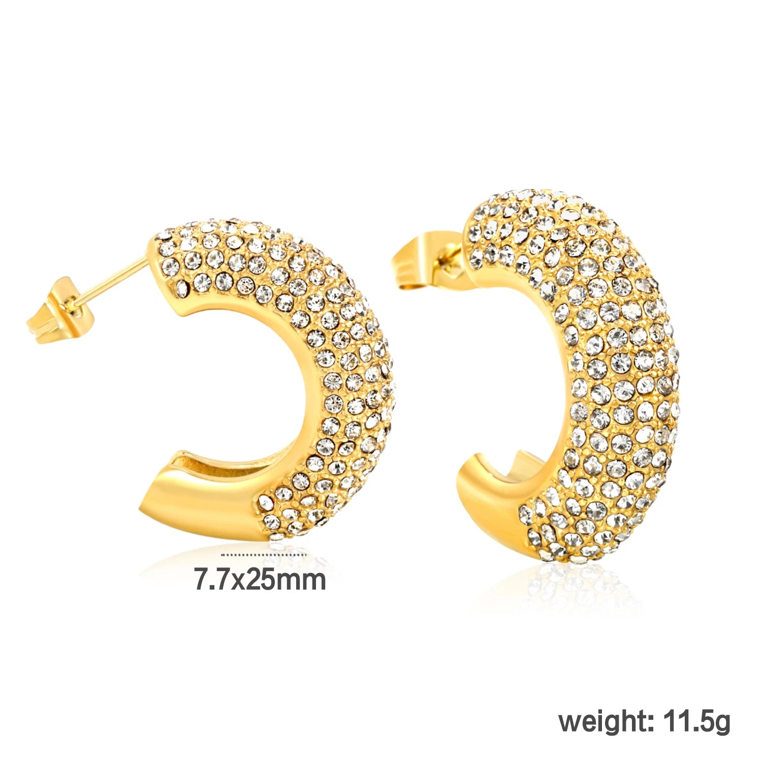 LUXUKISSKIDS Trendy Thick Round Earrings Stainless Steel Hoops for Woman/Girls Statement Huggie серьги Vintage Party Accessories