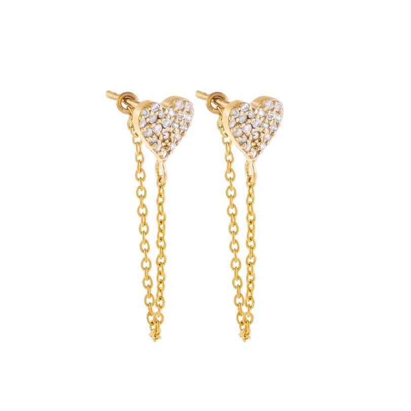 TIANDE Exquisite Zircon Tassel Chain Dangle Earrings for Women Fashion Gold Color Pierced Ear Stud Earrings Jewelry Accessories