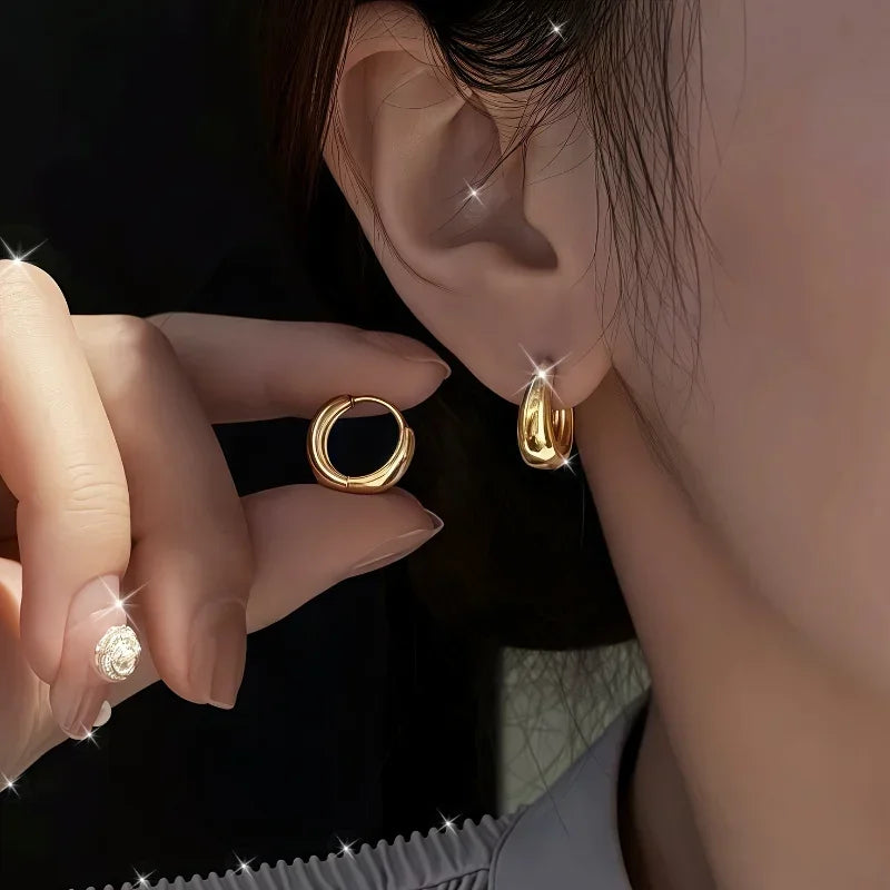 EVISPOL Elegant Stainless Steel Hypoallergenic French Hoop Earrings Cartilage Helix Tragus Piercing Earring Jewelry Gift