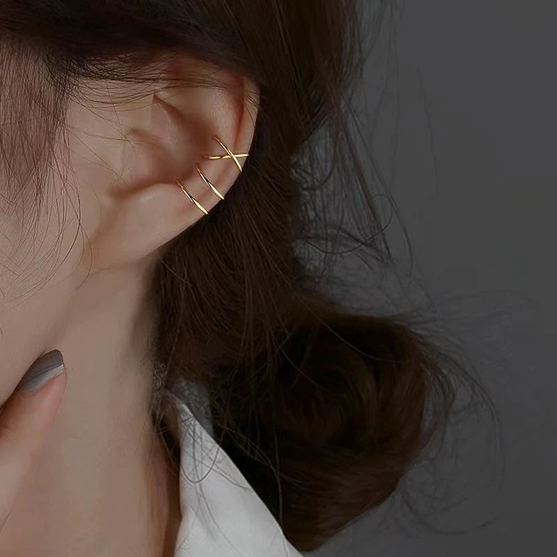 Stainless Steel Clip Earrings for Women High Quality Creative Simple C Non-Piercing Ear Clip Cuff Ear Buckle Trend Jewelry Gift